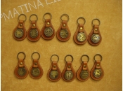 Leather keychain with metal design (zodiac signs)